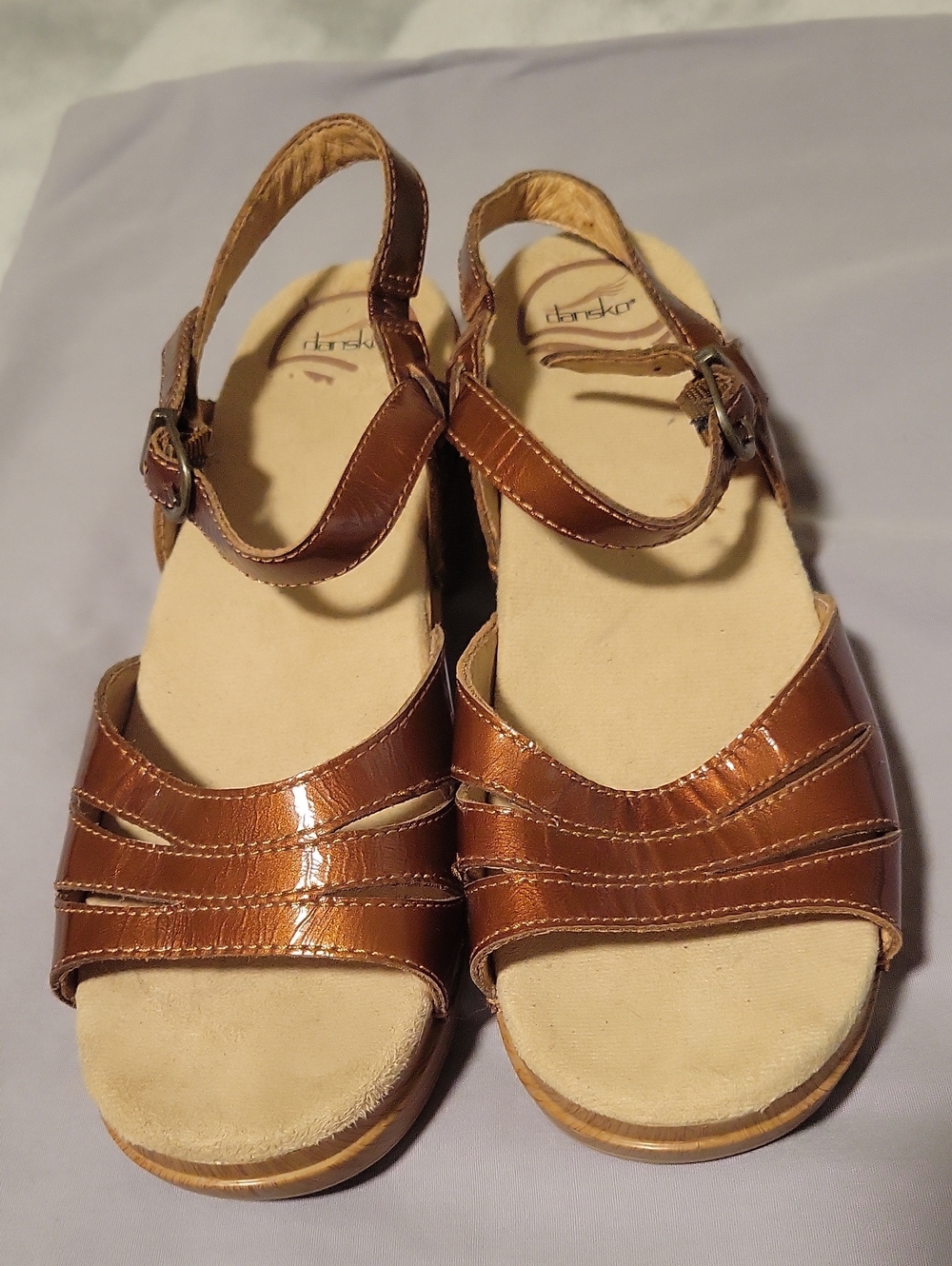 Dansko Women's Bronze/Brown Leather strap sandals